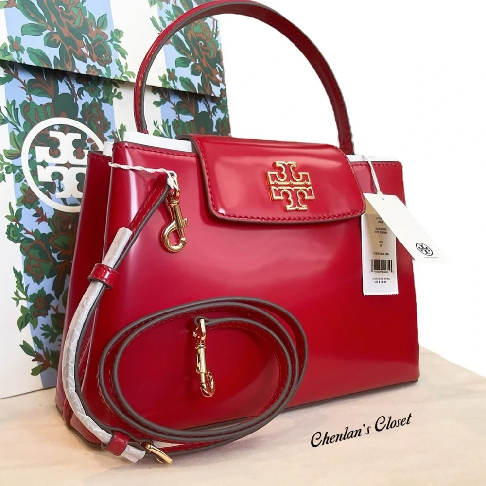 🔥NeW! $598 Tory Burch Britten Satchel - Picture 3 of 14